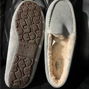 UGG Light Gray Suede Moccasins